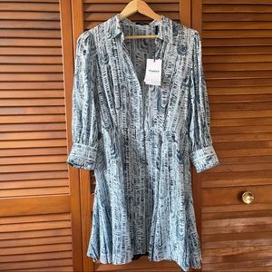 NWT Theory 100% silk Vol Mini Shirtdress